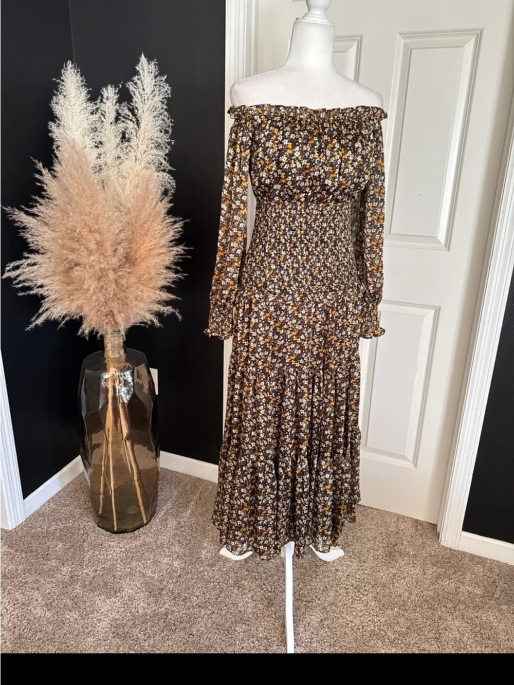 Anthropologie ASTR the Label Floral Off the Shoulder Maxi Dress size Small - Picture 8 of 12